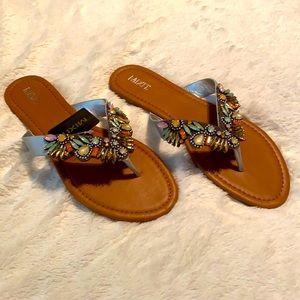 Mix It Joplin Silver Colorful Jeweled Sandals